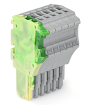 1-conductor female plug; 1.5 mm²; 6-pole; 1,50 mm²; green-yellow, gray