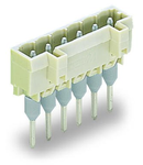 Male connector for rail-mount terminal blocks; 1.2 x 1.2 mm pins; straight; 100% protected against mismating; Pin spacing 5 mm; 5-pole; light gray