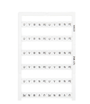 Mini-WSB marking card; as card; MARKED; U, V, W, N, PE, U, V, W, N, PE (10x); not stretchable; Horizontal marking; snap-on type; white