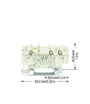 3-conductor shield terminal block; 1.5 mm²; side and center marking; for DIN-rail 35 x 15 and 35 x 7.5; Push-in CAGE CLAMP®; 1,50 mm²; white