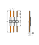 Board-to-Board Link; Pin spacing 4 mm; 2-pole; Length: 30 mm; white