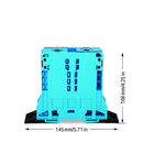 2-conductor through terminal block; 95 mm²; lateral marker slots; with fixing flanges; POWER CAGE CLAMP; 95,00 mm²; blue