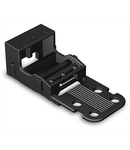 Mounting carrier; for 3-conductor terminal blocks; 221 Series - 4 mm²; with snap-in mounting foot for vertical mounting; black