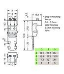 Mounting carrier; for 3-conductor terminal blocks; 221 Series - 4 mm²; with snap-in mounting foot for vertical mounting; black