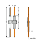 Board-to-Board Link; Pin spacing 3 mm; 2-pole; Length: 20.5 mm; white