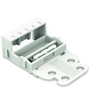 Mounting carrier; for 5-conductor terminal blocks; 221 Series - 4 mm²; with snap-in mounting foot for vertical mounting; white