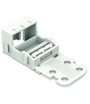 Mounting carrier; for 3-conductor terminal blocks; 221 Series - 4 mm²; with snap-in mounting foot for horizontal mounting; white