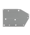 End plate; snap-fit type; 1.5 mm thick; gray