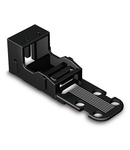 Mounting carrier; for 2-conductor terminal blocks; 221 Series - 4 mm²; with snap-in mounting foot for horizontal mounting; black