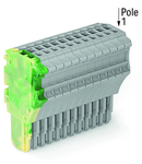 1-conductor female plug; 1.5 mm²; 13-pole; 1,50 mm²; green-yellow, gray