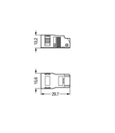 Strain relief housing; 2-pole; with locking clip; for 1 cable; 3.8 … 8.2 mm; 17.5 mm; white