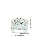 3-conductor shield terminal block; 2.5 mm²; side and center marking; for DIN-rail 35 x 15 and 35 x 7.5; Push-in CAGE CLAMP®; 2,50 mm²; white