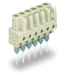 Female connector for rail-mount terminal blocks; 0.6 x 1 mm pins; straight; 100% protected against mismating; Pin spacing 5 mm; 10-pole; light gray