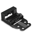 Mounting carrier; for 5-conductor terminal blocks; 221 Series - 4 mm²; with snap-in mounting foot for horizontal mounting; black