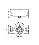 Mounting plate; 5-pole; for distribution connectors; Plastic; white