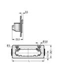 Snap-in frame; 1 part; Pin spacing 7.62 mm; 4-pole; light gray