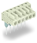 Female connector for rail-mount terminal blocks; 0.6 x 1 mm pins; angled; 100% protected against mismating; Pin spacing 5 mm; 8-pole; light gray