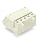 1-conductor female plug; angled; 100% protected against mismating; Snap-in mounting feet; 2.5 mm²; Pin spacing 5 mm; 3-pole; 2,50 mm²; light gray