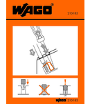 Stickers for operating instructions; for front-entry rail-mounted terminal blocks, angled type; 280 and 281, 780 to 784 Series