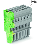 1-conductor female plug; 4 mm²; 8-pole; 4,00 mm²; green-yellow, gray