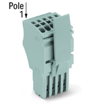 1-conductor female plug; Locking lever; 1.5 mm²; 9-pole; 1,50 mm²; gray