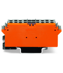Terminal block for pluggable modules; 4-pole; with 4-conductor terminal blocks; with marker carrier; with orange separator; for DIN-rail 35 x 15 and 35 x 7.5; 2.5 mm²; CAGE CLAMP®; 2,50 mm²; gray