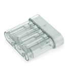 Flat cable end cover; 5-pole; for flat cable 10 mm²; Plastic; transparent