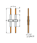 Board-to-Board Link; Pin spacing 6 mm; 2-pole; Length: 30 mm; white