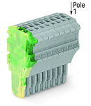 1-conductor female plug; 1.5 mm²; 10-pole; 1,50 mm²; green-yellow, gray