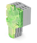 2-conductor female connector; 1.5 mm²; 4-pole; 1,50 mm²; green-yellow, gray