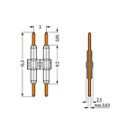 Board-to-Board Link; Pin spacing 3 mm; 2-pole; Length: 15.3 mm; white