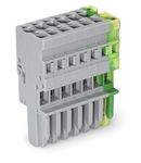 1-conductor female plug; 4 mm²; 7-pole; 4,00 mm²; gray, green-yellow