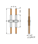 Board-to-Board Link; Pin spacing 6 mm; 4-pole; Length: 30 mm; white