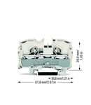 2-conductor shield terminal block; 10 mm²; suitable for Ex e II applications; side and center marking; for DIN-rail 35 x 15 and 35 x 7.5; Push-in CAGE CLAMP®; 10,00 mm²; white