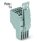 2-conductor female connector; Strain relief plate; 1.5 mm²; 10-pole; 1,50 mm²; gray