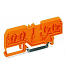 Spacer of same profile; suitable for 4-conductor terminal blocks of horizontal type; orange