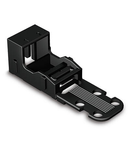 Mounting carrier; for 2-conductor terminal blocks; 221 Series - 4 mm²; with snap-in mounting foot for vertical mounting; black