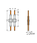 Board-to-Board Link; Pin spacing 3 mm; 1-pole; Length: 15.3 mm; white