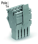 1-conductor female plug; 1-pole; 2,50 mm²; gray