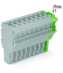 1-conductor female plug; 2.5 mm²; 10-pole; 2,50 mm²; gray, green-yellow