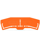 Separator plate; 1 mm thick; 3 mm oversized; orange