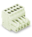 1-conductor female plug; angled; 100% protected against mismating; 2.5 mm²; Pin spacing 5 mm; 9-pole; 2,50 mm²; light gray