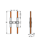 Board-to-Board Link; Pin spacing 8 mm; 2-pole; Length: 28 mm; white