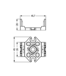 Mounting plate; 4-pole; for distribution connectors; Plastic; black