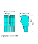 1-conductor female plug; 2.5 mm²; 6-pole; 2,50 mm²; blue