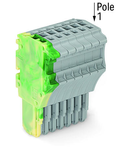 1-conductor female plug; 1.5 mm²; 8-pole; 1,50 mm²; green-yellow, gray