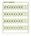 WSB marking card; as card; MARKED; 1A, 1B, ..., 1G, 1H, ... to 10A, 10B, ..., 10G, 10H; not stretchable; Vertical marking; snap-on type; white