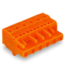 1-conductor female plug; Snap-in mounting feet; 2.5 mm²; Pin spacing 7.62 mm; 7-pole; 2,50 mm²; orange