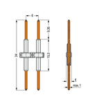 Board-to-Board Link; Pin spacing 6 mm; 2-pole; Length: 34 mm; white