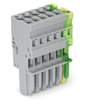 1-conductor female plug; 4 mm²; 6-pole; 4,00 mm²; gray, green-yellow